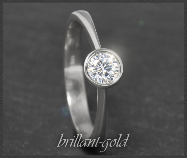 Brillant Ring 585 Gold; 0,30ct, Si1; mit AIG Zertifikat