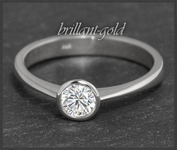 Brillant Ring 585 Gold; 0,30ct, Si1; mit AIG Zertifikat