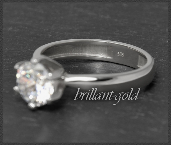 Brillant 585 Weißgold Ring 1,28ct, River