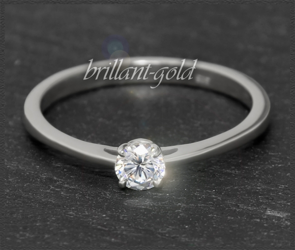 Brillant 585 Gold Ring 0,25ct, Si2; DGI Zertifikat