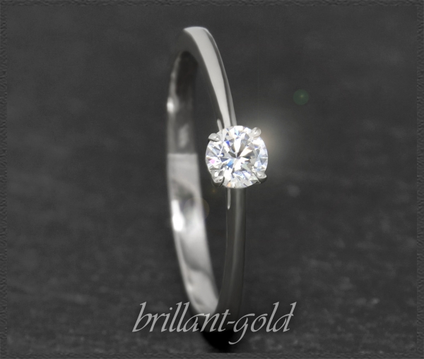 Brillant 585 Gold Ring 0,26ct, Si1; DGI Zertifikat