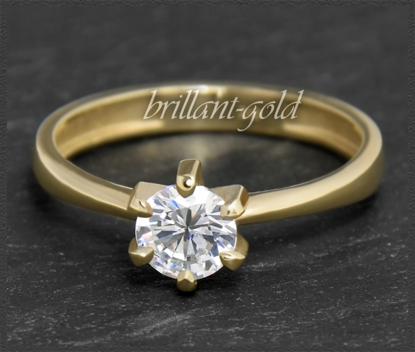 Brillant Ring 585 Gold 0,73ct, Top Wesselton, Si