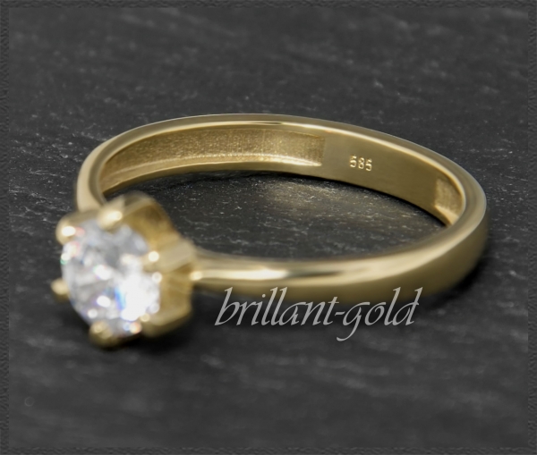 Brillant Ring 585 Gold 0,73ct, Top Wesselton, Si