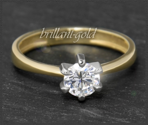 Brillant Ring 585 Gold; 0,83ct, Top Wesselton, VS1