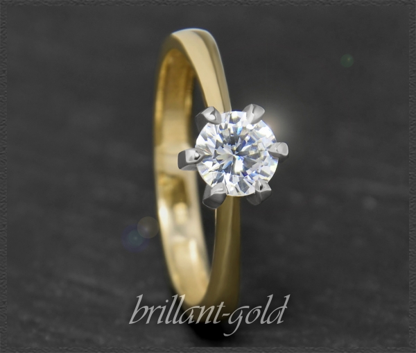 Brillant Ring 585 Gold; 0,83ct, Top Wesselton, VS1