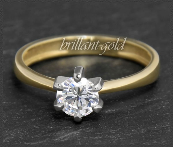 Brillant Ring 585 Gold; 0,83ct, Top Wesselton, VS1
