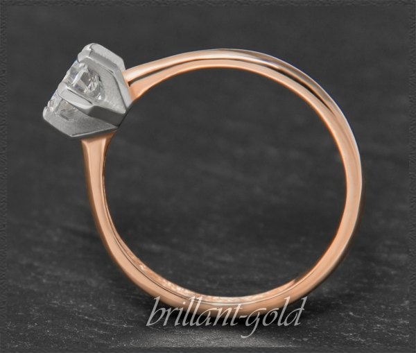 Brillant Ring aus 585 Rotgold & Weißgold, 0,75ct