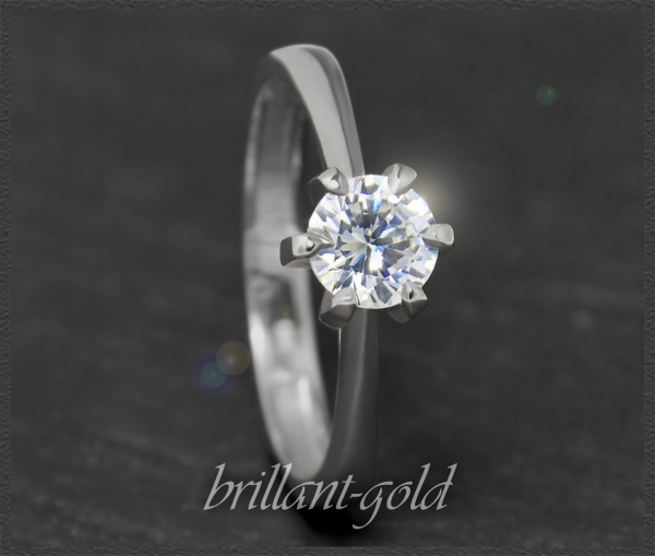 Brillant Solitär Ring 585 Weißgold, 0,75ct, Si2-3