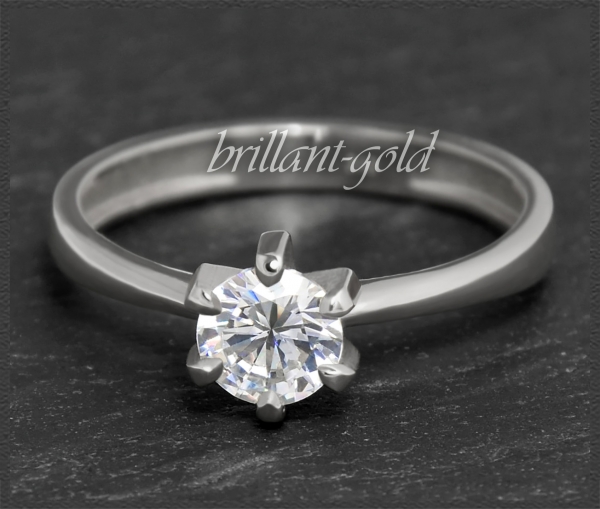 Brillant Solitär Ring 585 Weißgold, 0,75ct, Si2-3