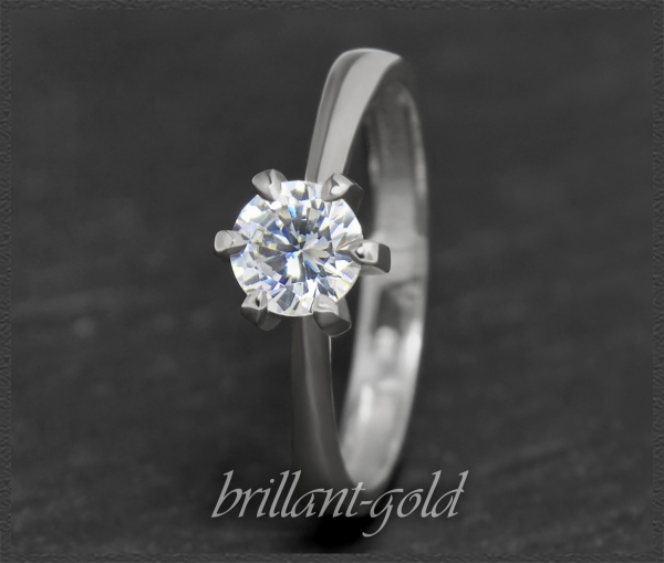 Brillant Solitär Ring 585 Weißgold, 0,75ct, Si2-3