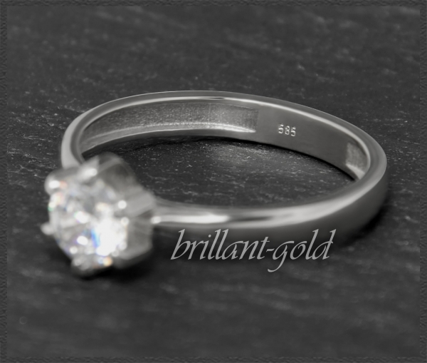 Brillant Solitär Ring 585 Weißgold, 0,75ct, Si2-3