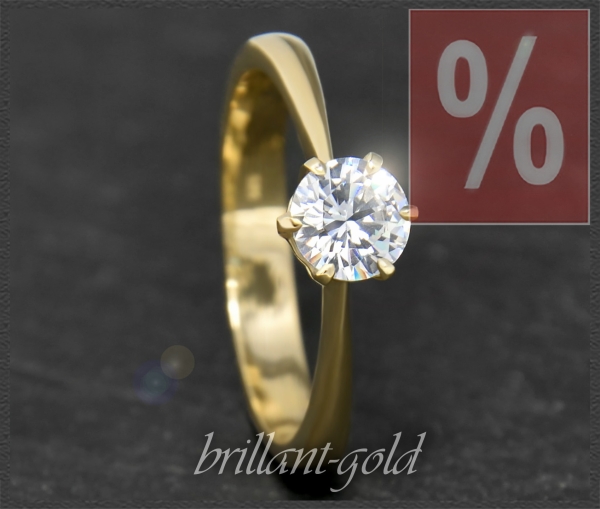 Brillant Ring aus 585 Gold, 0,85ct, River D & Si1