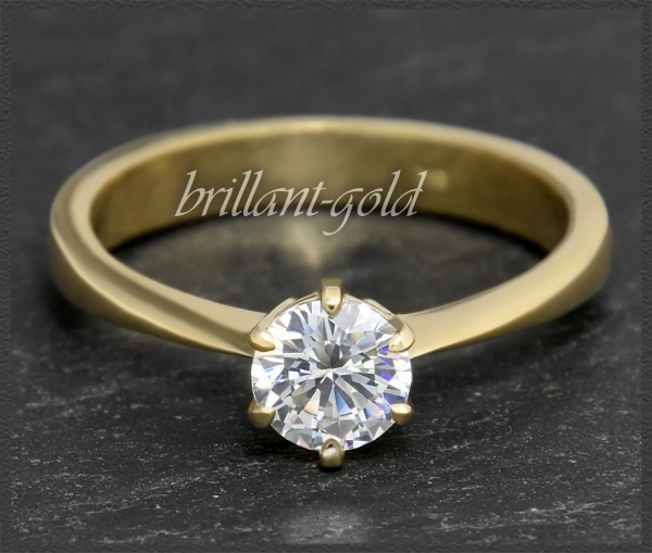 Brillant 0,72ct Ring in 585 Gelbgold, Si