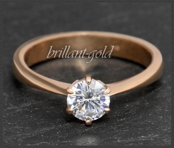 Brillant Ring 585 Gold, 0,72ct, Si2; IGI Zertifikat