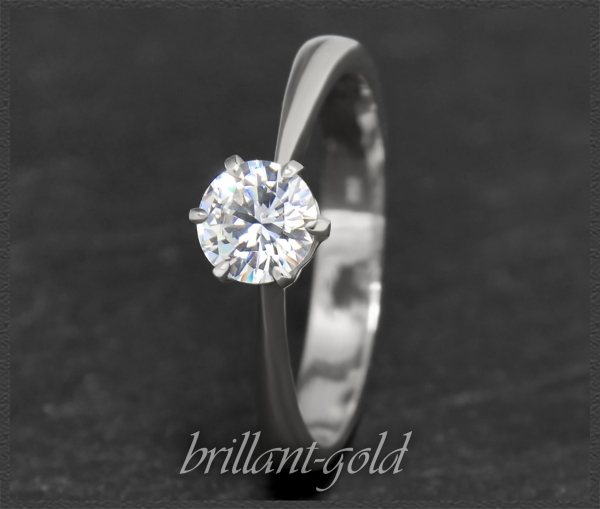 Brillant Ring 585 Weißgold, 0,61ct, Si3