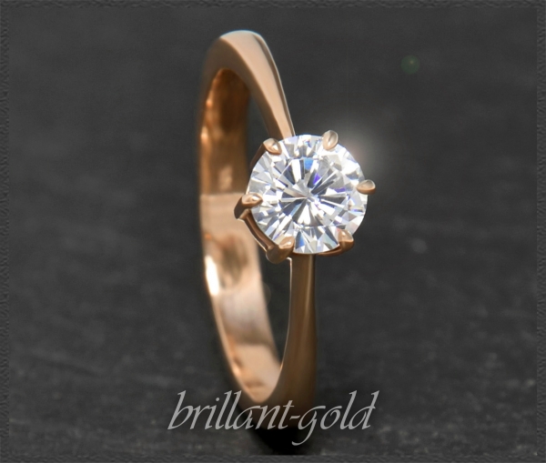 Brillant Ring 585 Rotgold; 1,04ct, River E, Si2