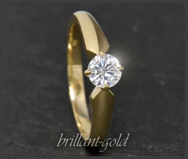 Diamant 585 Gelbgold Ring mit 0,53ct, Si1