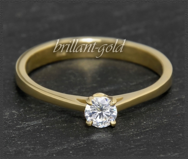 Brillant Ring Lupenrein 0,25ct, River; 585 Gold