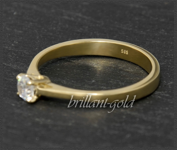 Brillant 585 Gold Ring; 0,26ct, VS2; DGI Zertifikat