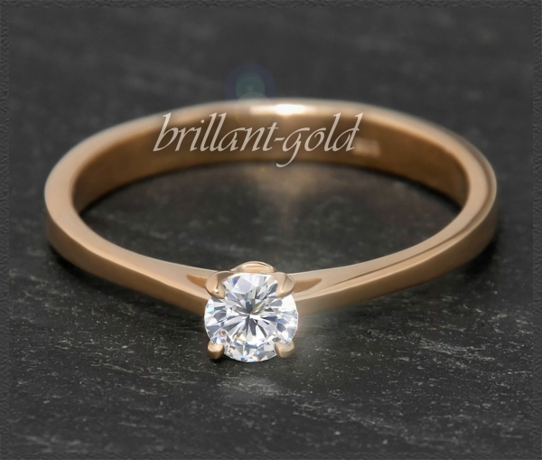 Brillant 585 Gold Ring 0,33ct, Si1; DGI Zertifikat