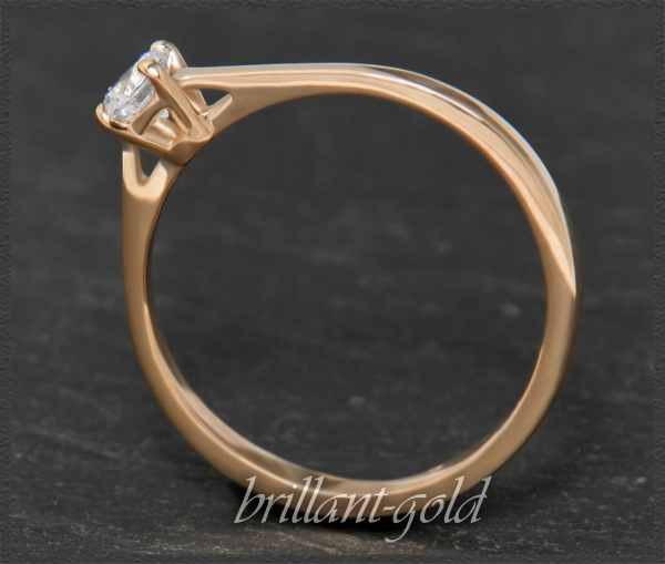 Brillant 585 Gold Ring 0,33ct, Si1; DGI Zertifikat