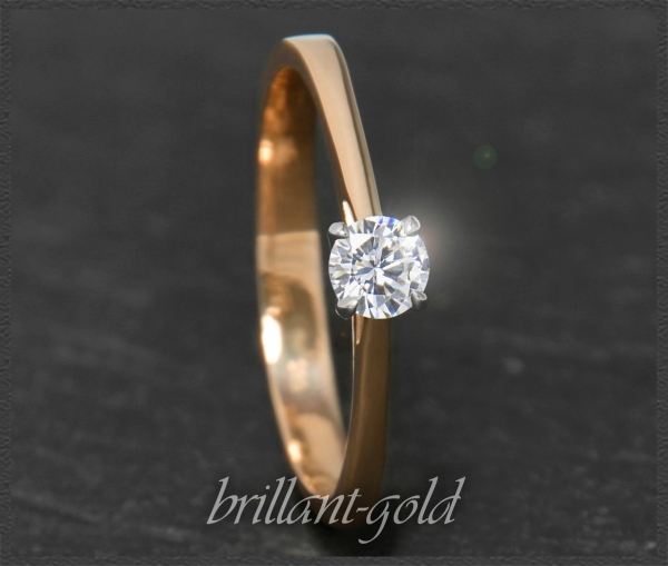 Brillant Ring aus 585 Gold; 0,27ct, River D, VS1