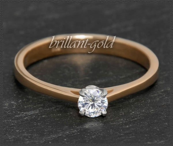 Brillant Ring aus 585 Gold; 0,27ct, River D, VS1