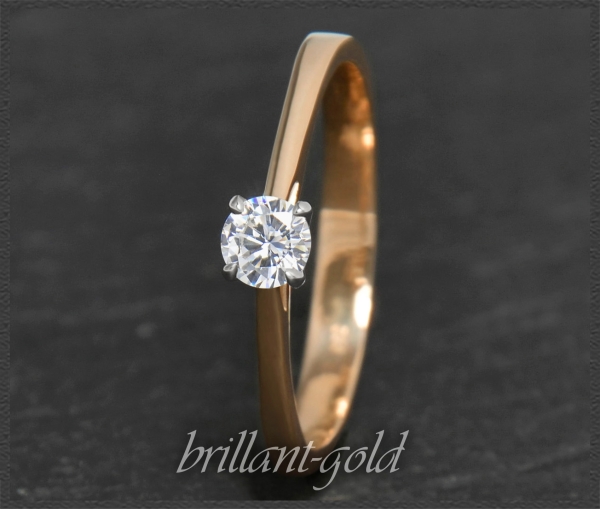 Brillant Ring aus 585 Gold; 0,27ct, River D, VS1
