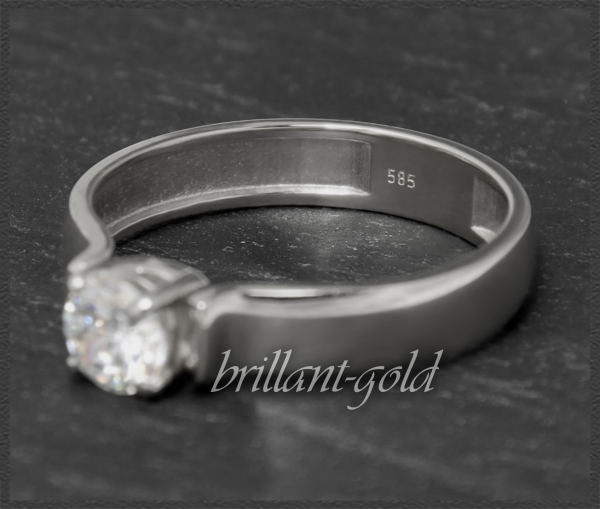 Gold Brillant Ring 0,52ct, Lupenrein, River D