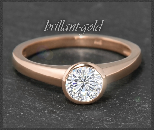 Brillant Ring aus 585 Gold, 0,75ct, River E, Si2-3