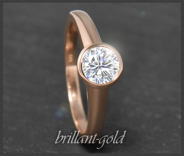 Brillant Ring aus 585 Gold, 0,75ct, River E, Si2-3
