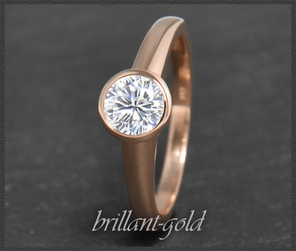 Brillant Ring aus 585 Gold, 0,75ct, River E, Si2-3