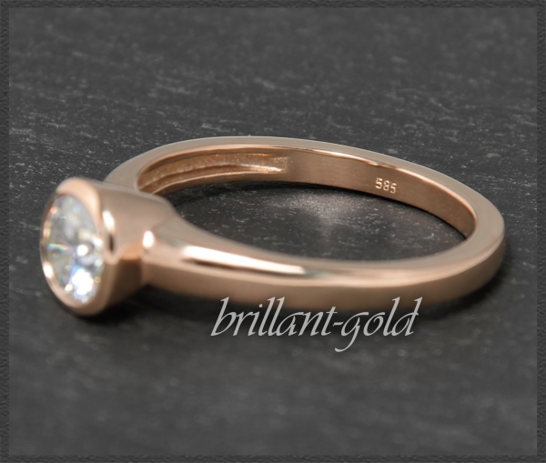 Brillant Ring aus 585 Gold, 0,75ct, River E, Si2-3