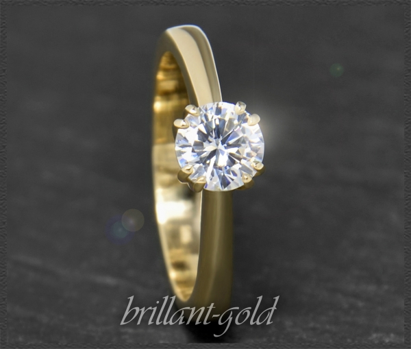 Brillant 585 Gelbgold Ring mit 1,06ct, River, Si