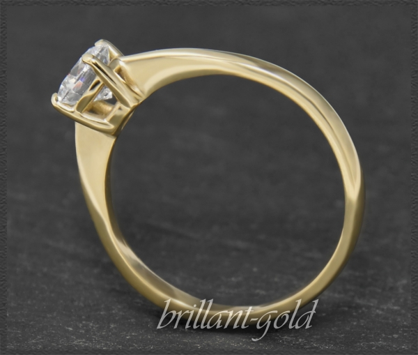 Brillant Ring mit 0,76ct, Si; 14 Karat Gelbgold