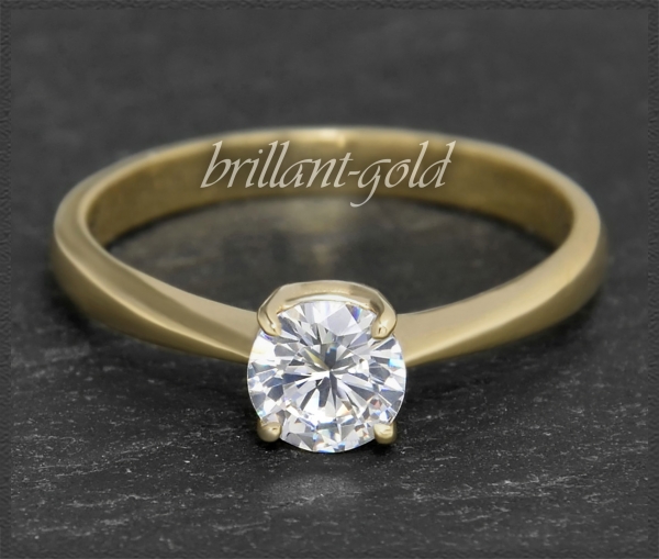 Brillant Ring mit 0,76ct, Si; 14 Karat Gelbgold