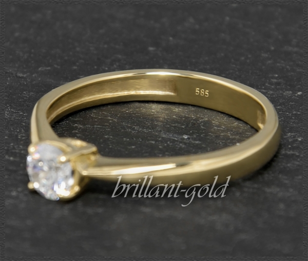 Preview: Brillant Ring 585 Gold; 0,37ct, Si1; DGI Zertifikat