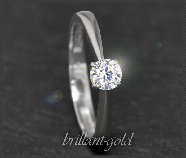 Brillant 585 Gold Ring 0,49ct, Top Wesselton, Si