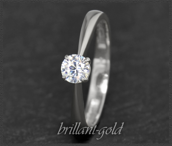 Brillant 585 Gold Ring 0,49ct, Top Wesselton, Si