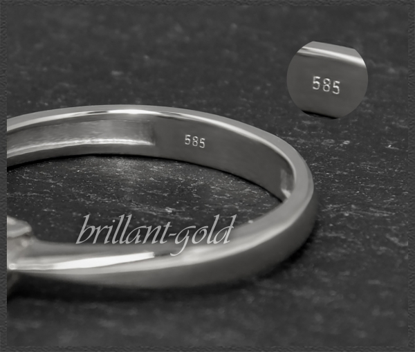 Brillant 585 Gold Ring; 0,40ct, Top Wesselton, Si3