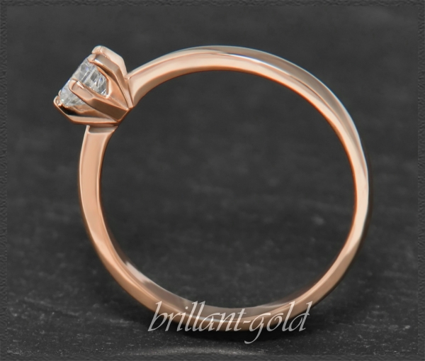 Diamant Ring 585 Rotgold, 0,38ct, DGI Zertifikat