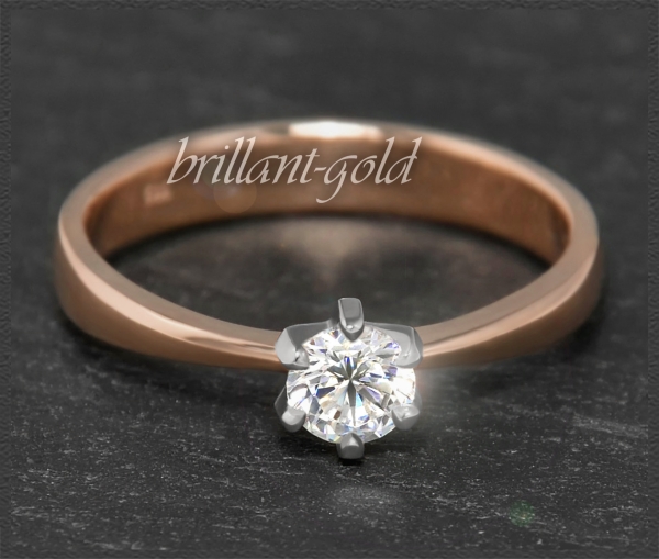 Brillant Ring aus 585 Gold mit 0,45ct, VVS2