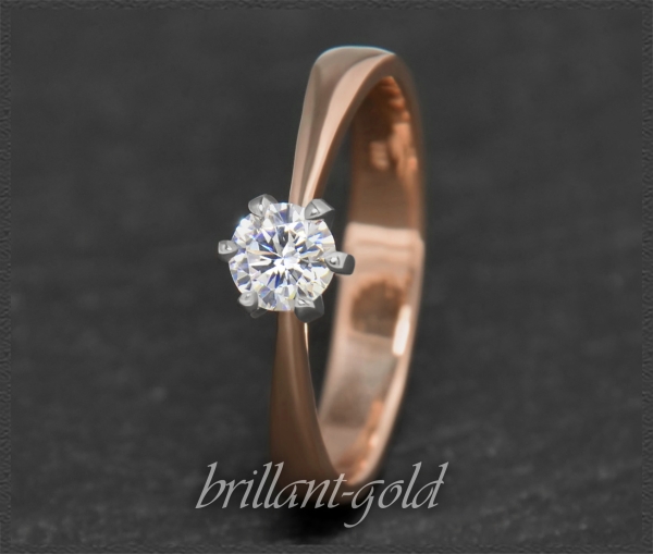 Brillant Ring aus 585 Gold mit 0,45ct, VVS2