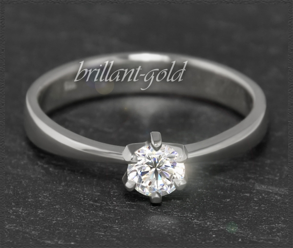Gold Brillant Ring 0,48ct, River D, Si1; Weißgold