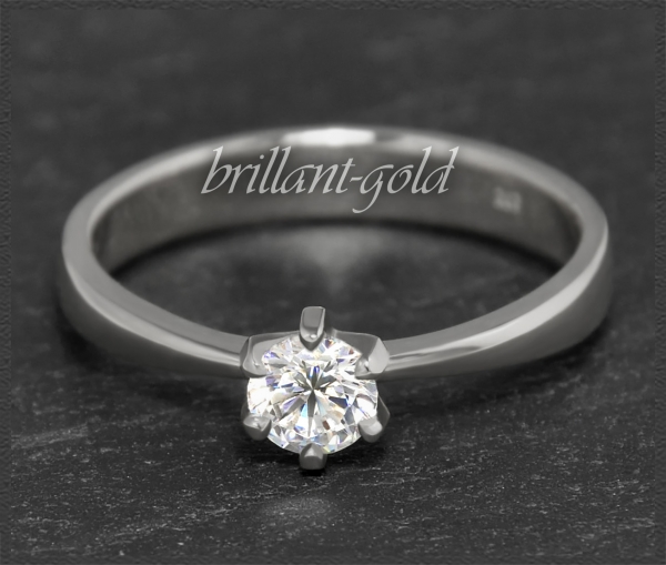 Gold Brillant Ring 0,48ct, River D, Si1; Weißgold