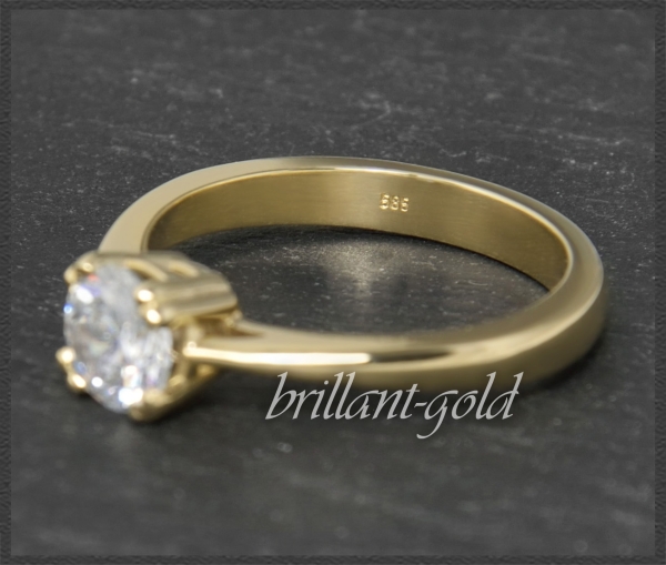 Preview: Diamant Ring 585 Gold; 0,73ct Brillant Si2