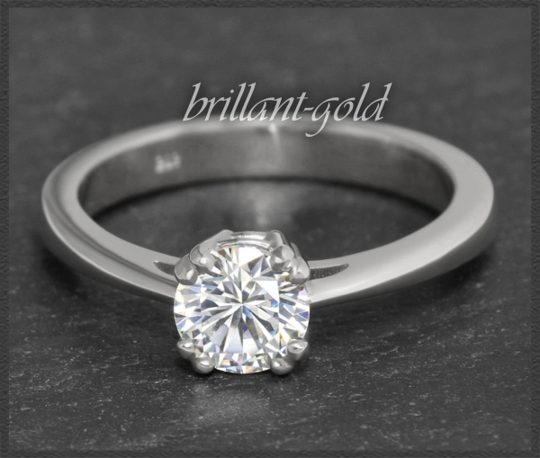 Brillant 585 Gold Solitär Ring, 0,61ct; Si1