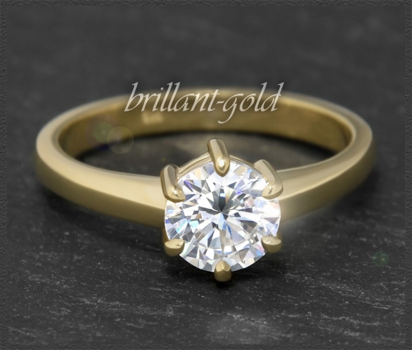 585 Gold Brillant Ring 1,05ct, Si3; Solitärring