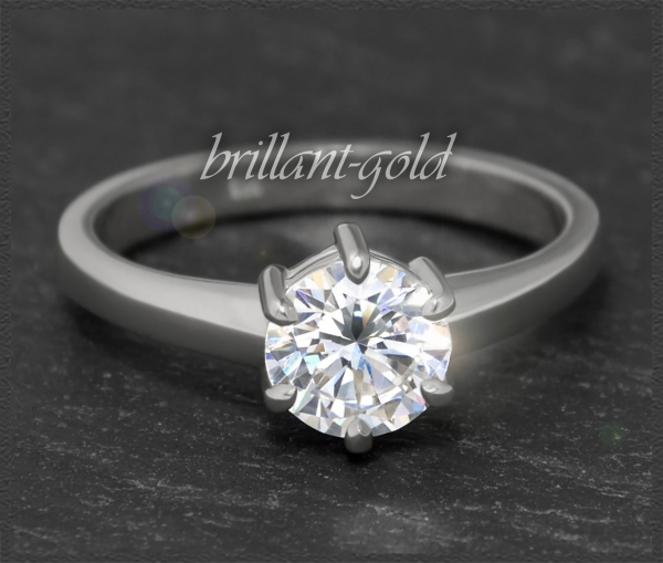 Brillant Ring aus 750 Gold; 1,01ct, VVS1 + IGI Zertifikat