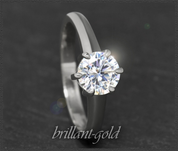 Brillant Ring aus 750 Gold; 1,01ct, VVS1 + IGI Zertifikat